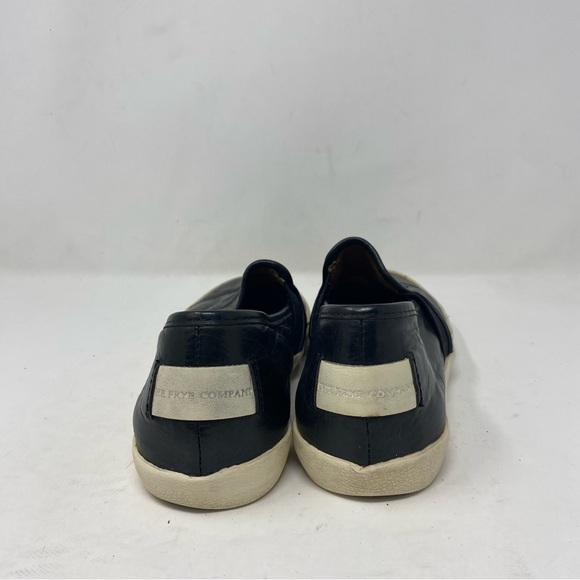 Frye Women’s 6.5 Black Leather White Slip On Dylan Sneakers - Picture 5 of 7